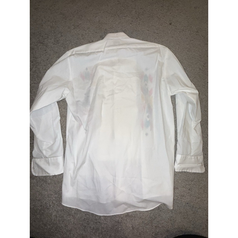 Vintage Hand Painted By Marken Tuxedo Shirt Mens Medium Western Native Boho Luxe - Picture 6 of 7